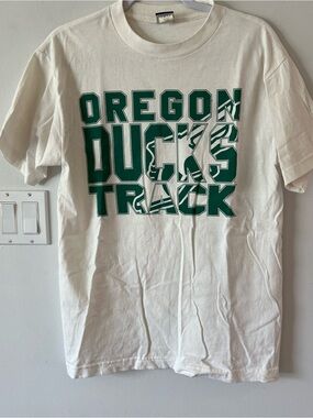 Vintage CI Sport Oregon Ducks Track Graphic Long-Sleeve Tee WhiteGreen Medium M